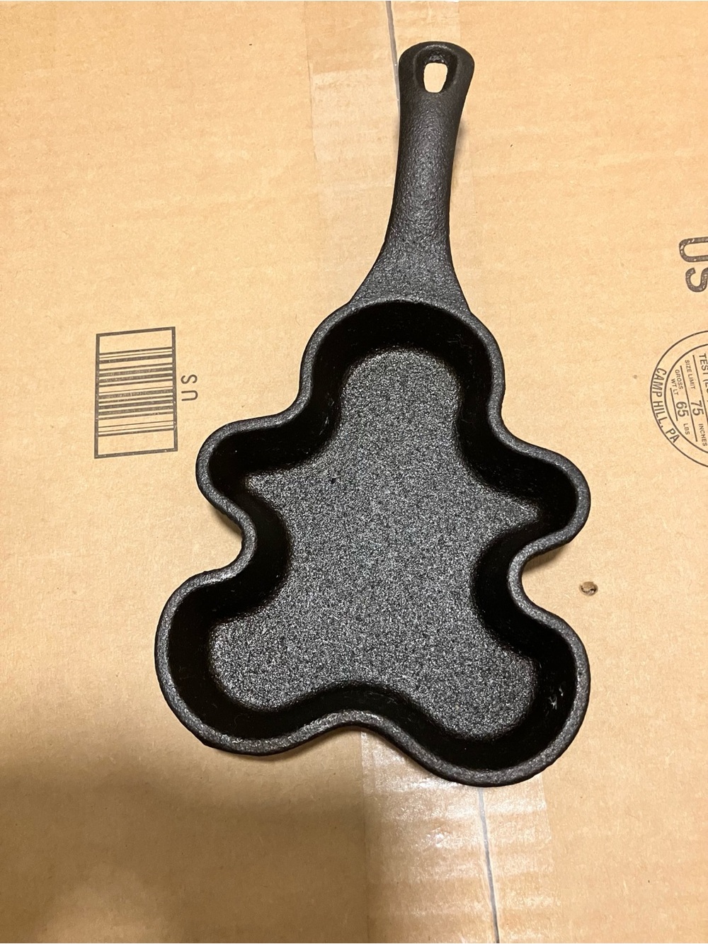 Gingerbread Man Shaped Cast Iron Skillet